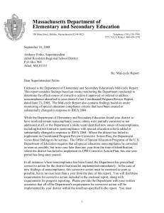 Massachusetts Department of Elementary and Secondary Education