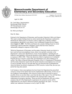 Massachusetts Department of Elementary and Secondary Education