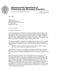 Massachusetts Department of Elementary and Secondary Education