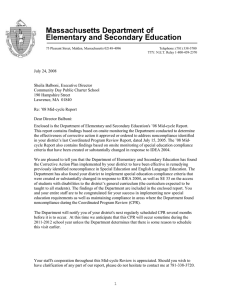 Massachusetts Department of Elementary and Secondary Education