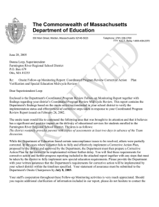 The Commonwealth of Massachusetts Department of Education