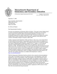 Massachusetts Department of Elementary and Secondary Education