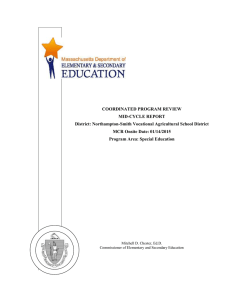 COORDINATED PROGRAM REVIEW MID-CYCLE REPORT District: Northampton-Smith Vocational Agricultural School District