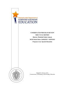COORDINATED PROGRAM REVIEW MID-CYCLE REPORT District: Pittsfield Public Schools