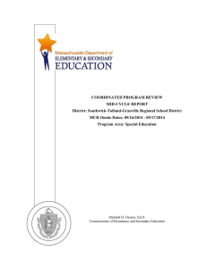 COORDINATED PROGRAM REVIEW MID-CYCLE REPORT District: Southwick-Tolland-Granville Regional School District