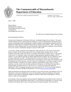 The Commonwealth of Massachusetts Department of Education