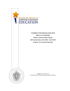 COORDINATED PROGRAM REVIEW MID-CYCLE REPORT District: Woburn Public Schools