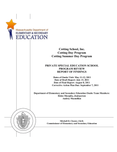 Cotting School, Inc. Cotting Day Program Cotting Summer Day Program