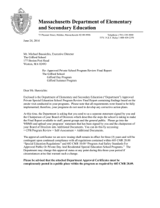 Massachusetts Department of Elementary and Secondary Education