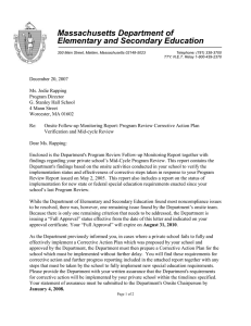 Massachusetts Department of Elementary and Secondary Education