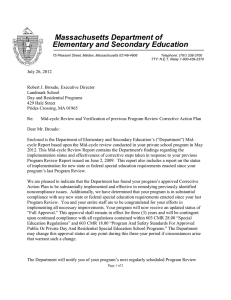 Massachusetts Department of Elementary and Secondary Education