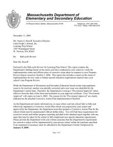 Massachusetts Department of Elementary and Secondary Education