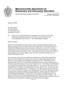 Massachusetts Department of Elementary and Secondary Education