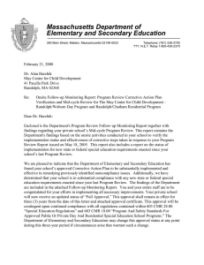 Massachusetts Department of Elementary and Secondary Education