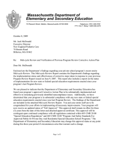 Massachusetts Department of Elementary and Secondary Education