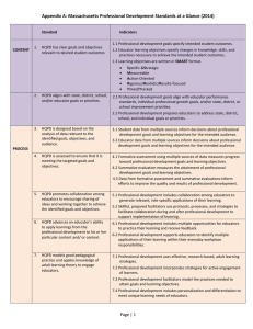 Appendix A: Massachusetts Professional Development Standards at a Glance (2014)