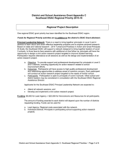 District and School Assistance Grant Appendix C Regional Project Description