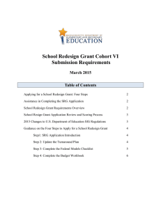 School Redesign Grant Cohort VI Submission Requirements March 2015