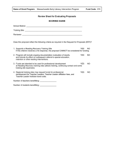 Review Sheet for Evaluating Proposals SCORING GUIDE