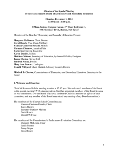 Minutes of the Special Meeting Monday, December 1, 2014