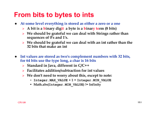 From bits to bytes to ints