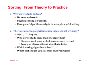 Sorting: From Theory to Practice