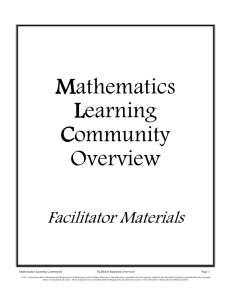 Mathematics Learning Community