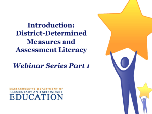 Introduction: District-Determined Measures and Assessment Literacy