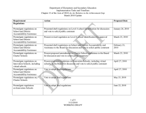 Department of Elementary and Secondary Education Implementation Tasks and Timelines