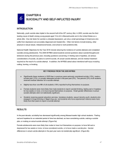 6 CHAPTER 6 SUICIDALITY AND SELF-INFLICTED INJURY