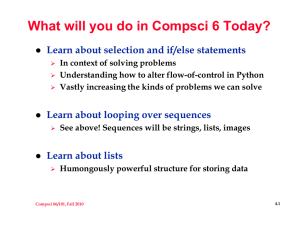 What will you do in Compsci 6 Today?