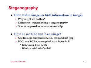 Steganography Hide text in image (or hide information in image)