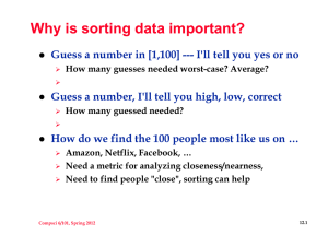 Why is sorting data important?