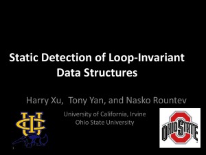 Static Detection of Loop-Invariant Data Structures University of California, Irvine