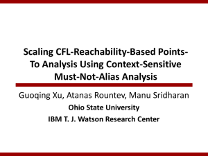 Scaling CFL-Reachability-Based Points- To Analysis Using Context-Sensitive Must-Not-Alias Analysis