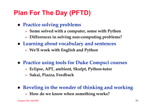 Plan For The Day (PFTD) Practice solving problems