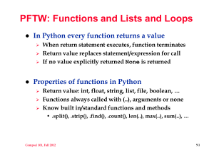 PFTW: Functions and Lists and Loops