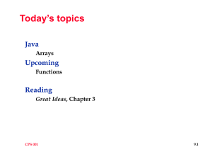 Today’s topics Java Upcoming Reading