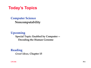 Today’s Topics Computer Science Upcoming Reading