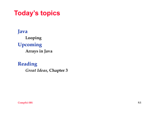 Today’s topics Java Upcoming Reading