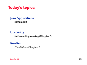 Today’s topics Java Applications Upcoming Reading