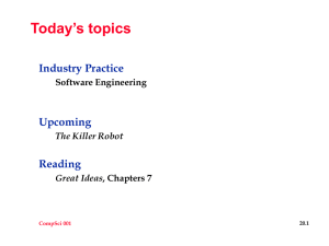 Today’s topics Industry Practice Upcoming Reading