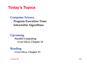 Today’s Topics Computer Science Upcoming Reading