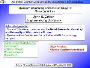 "Quantum Computing and Electron Spins in Semiconductors"