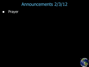 Announcements 2/3/12 Prayer 