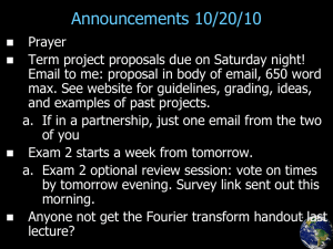 Announcements 10/20/10