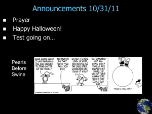Announcements 10/31/11 Prayer Happy Halloween! Test going on…