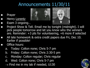 Announcements 11/30/11