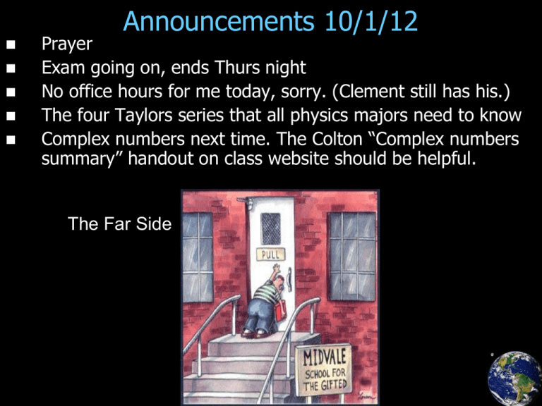 announcements-10-1-12