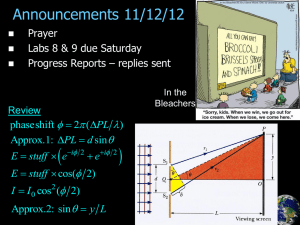   Announcements 11/12/12 